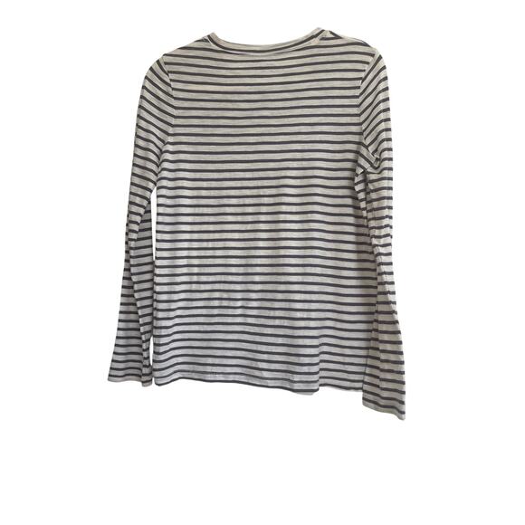 Madewell Blue Stripped Long Sleeve Pocket t - Size Small - Picture 3 of 8